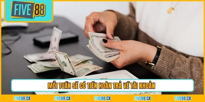 Mỗi tuần sẽ có tiền hoàn trả về tài khoản